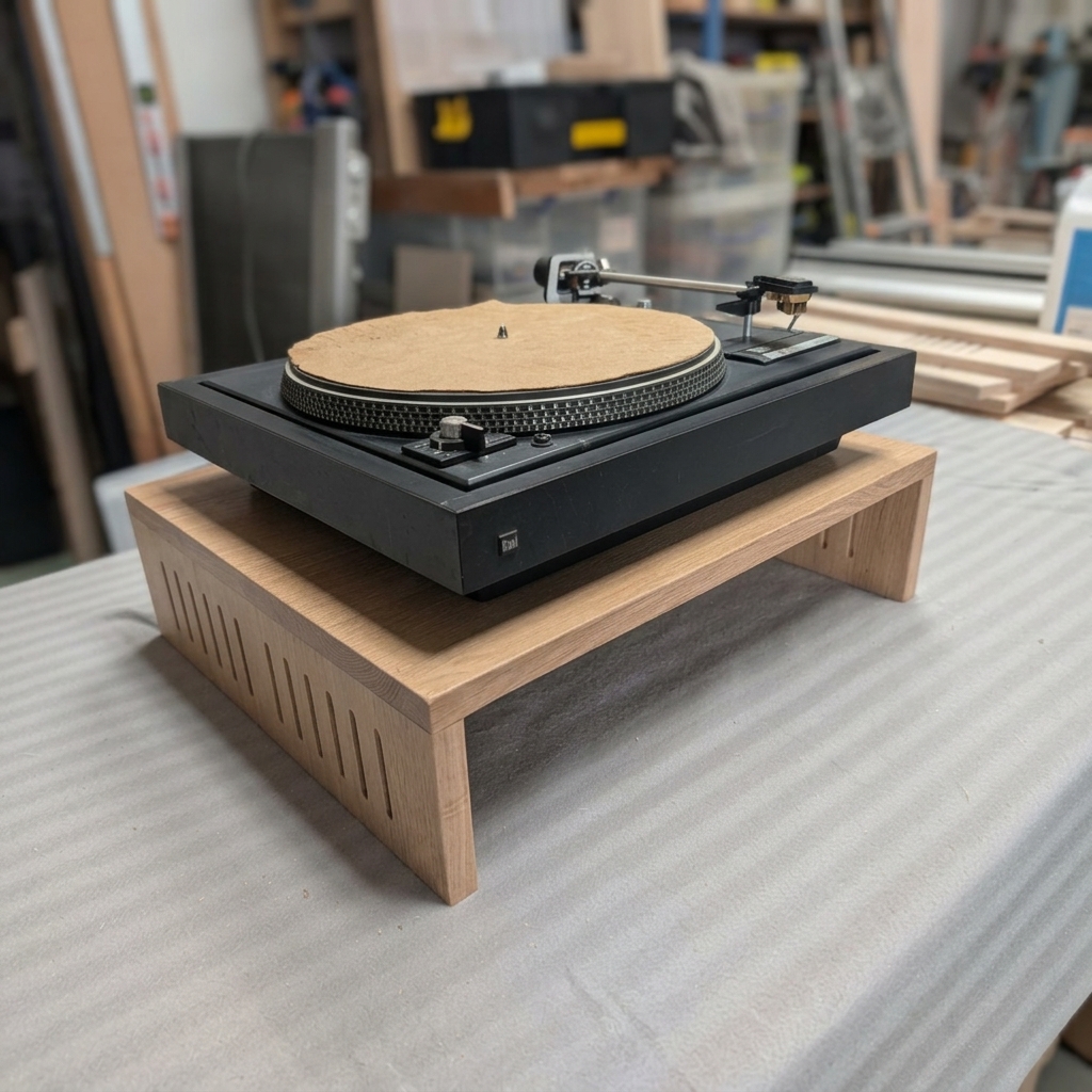Custom Made Oak Turntable riser with side vents