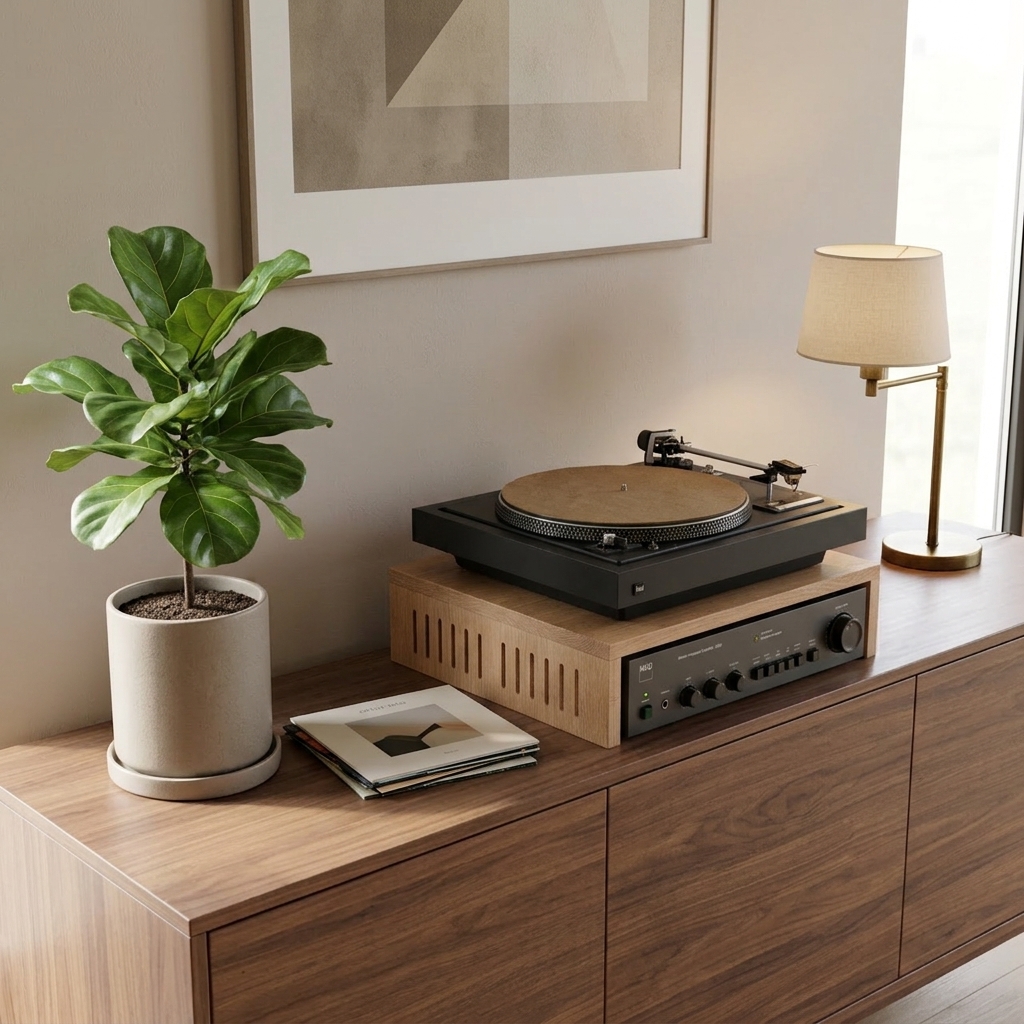 Oak Turntable riser with side vents