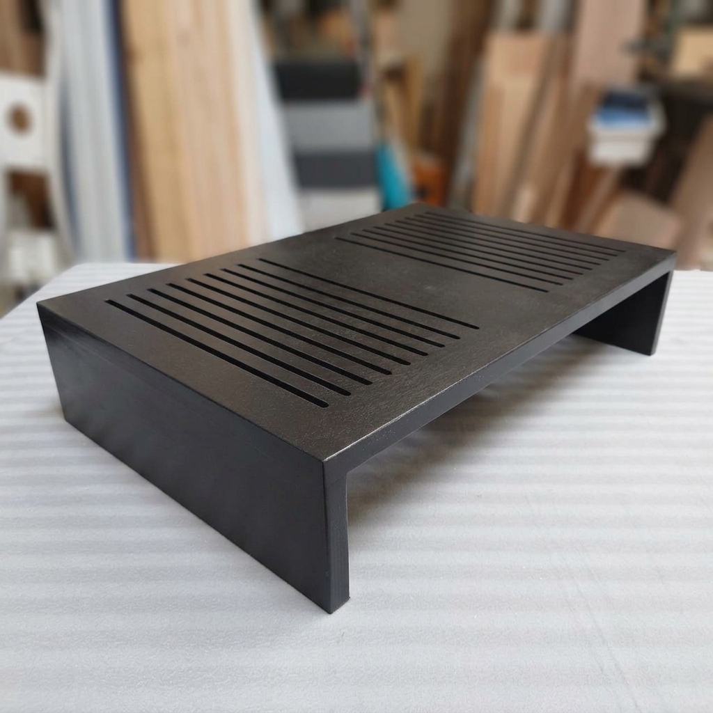 Black Turntable riser with top vents